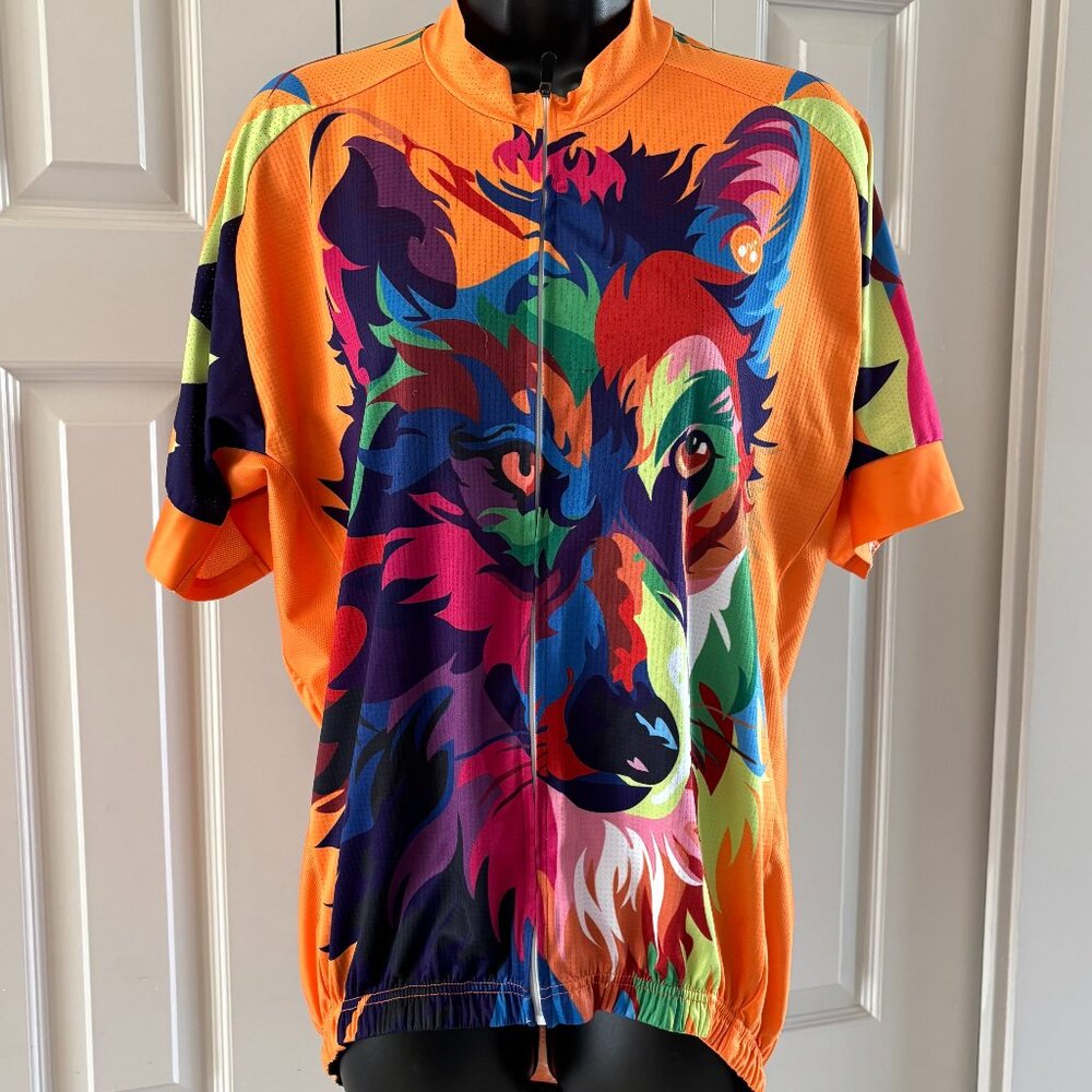 Weimostar Colorful Wolf Cycling Jersey - Men's XL